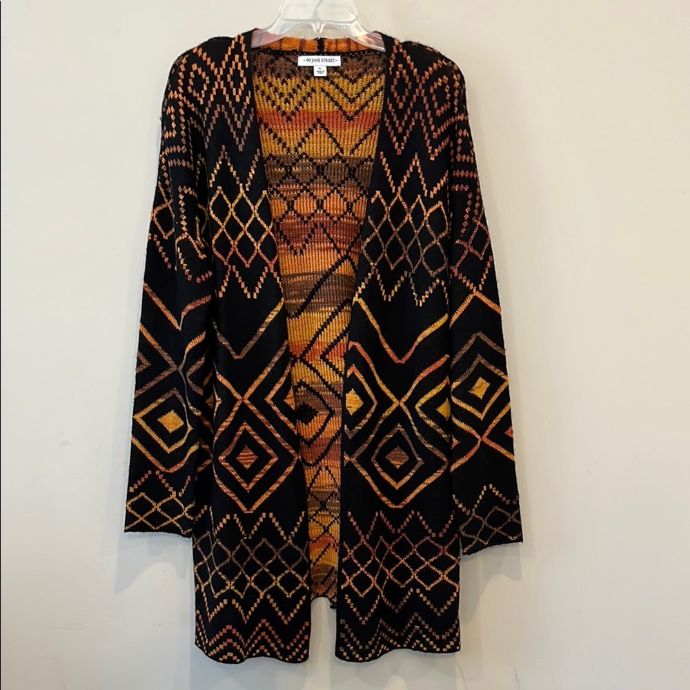 Donated. 99 Jane Street Tribal Print Open Front Tunic Sweater